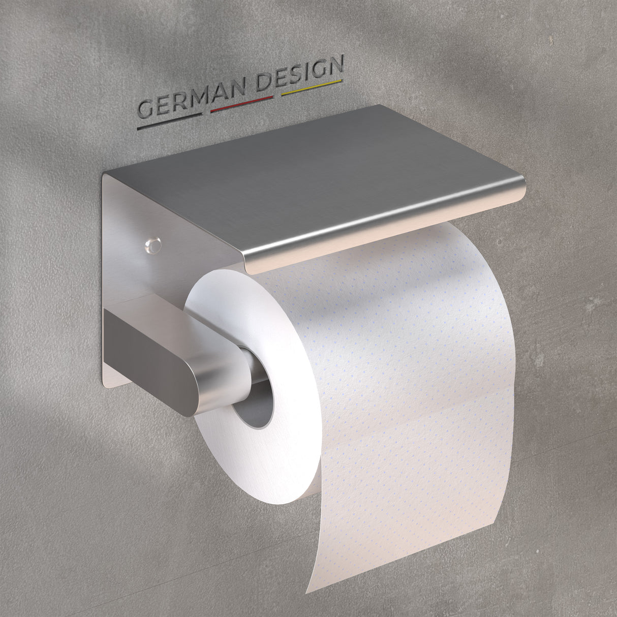 husman Toilettenpapierhalter ohne Bohren | hochwertiger Klorollenhalter aus gebürstetem Edelstahl mit Ablage | Toilettenpapierhalter Klopapierhalter ohne Bohren WC Papier Halterung