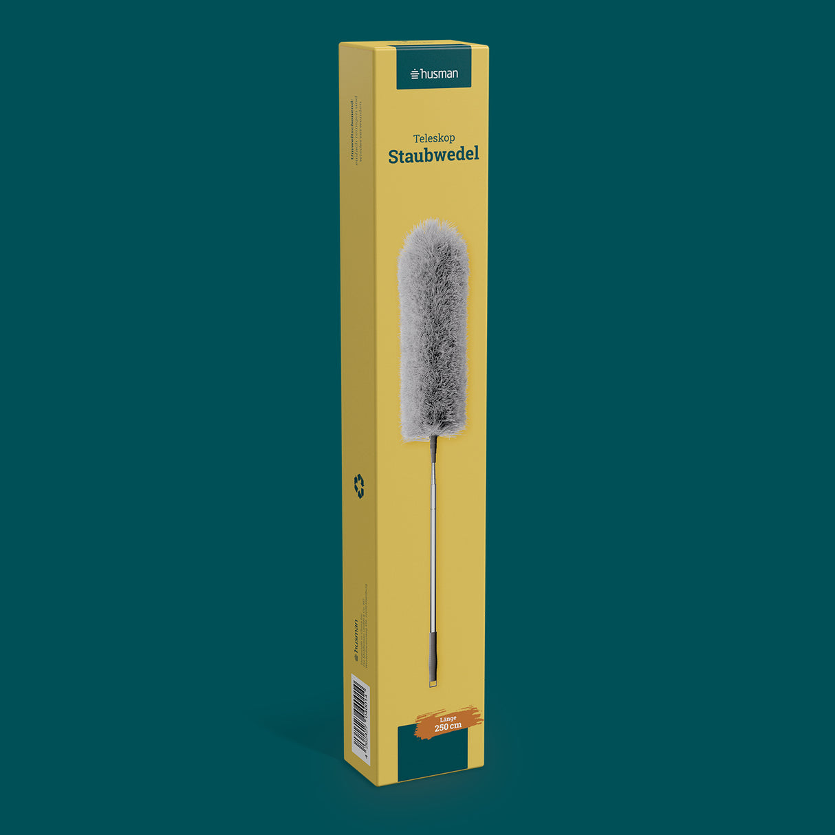 husman Teleskop Staubwedel | Staubwedel Teleskop extra lang bis 250 cm ausziehbar | Staubmagnet Staubwischer | Mikrofaser waschbar | Spinnenwebenentferner Staub Duster mit Teleskopstange Teleskopgriff