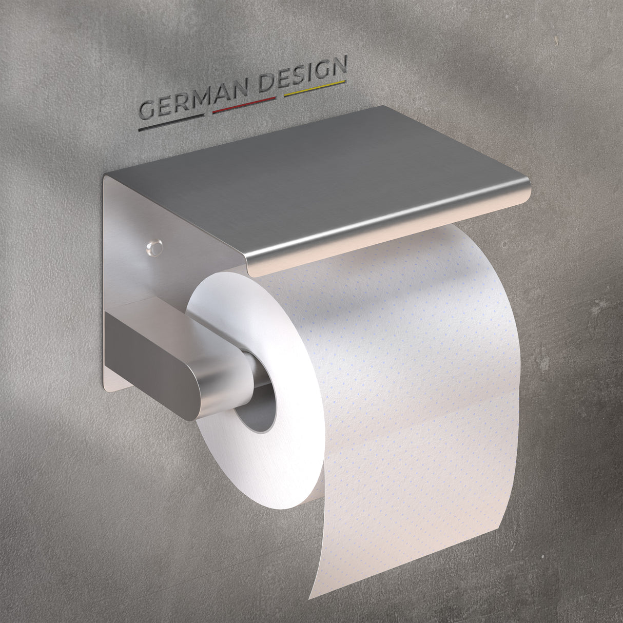 husman Toilettenpapierhalter ohne Bohren | hochwertiger Klorollenhalter aus gebürstetem Edelstahl mit Ablage | Toilettenpapierhalter Klopapierhalter ohne Bohren WC Papier Halterung