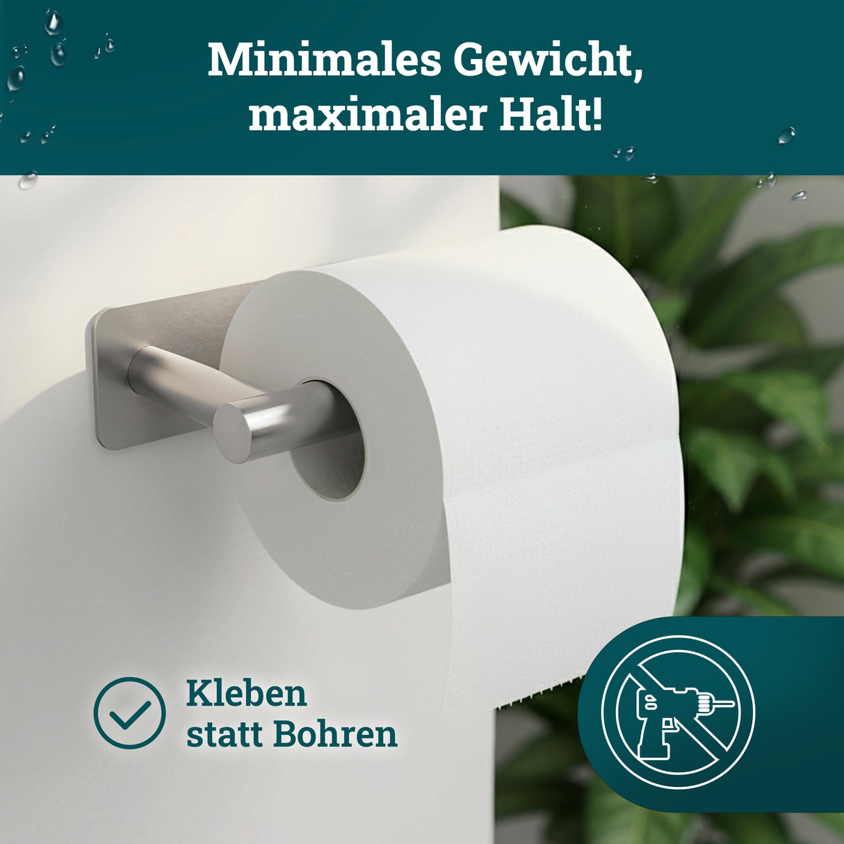 husman® Toilettenpapierhalter ohne Bohren rund | Klorollenhalter aus hochwertigem Edelstahl | Toilettenpapierhalter Klopapierhalter ohne Bohren WC Papier Halterung