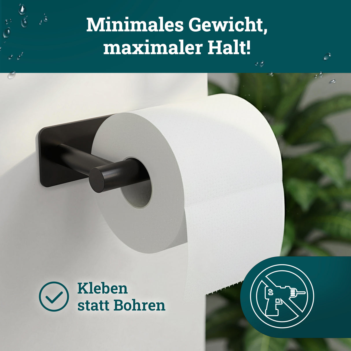 husman® Toilettenpapierhalter ohne Bohren rund | Klorollenhalter aus hochwertigem Edelstahl | Toilettenpapierhalter Klopapierhalter ohne Bohren WC Papier Halterung