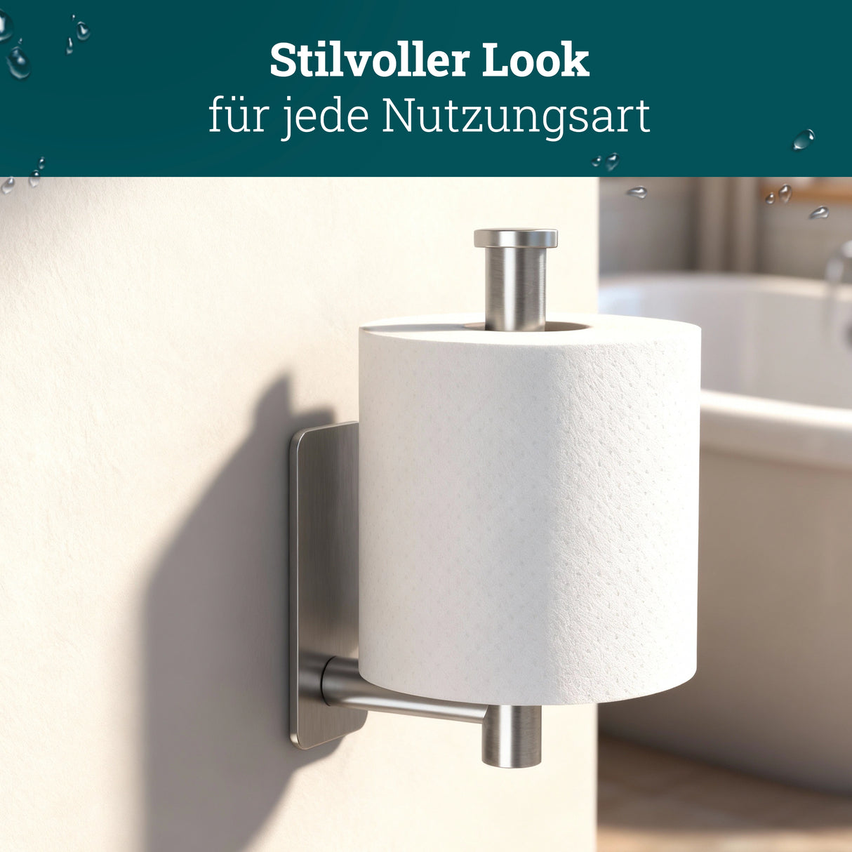 husman® Toilettenpapierhalter ohne Bohren rund | Klorollenhalter aus hochwertigem Edelstahl | Toilettenpapierhalter Klopapierhalter ohne Bohren WC Papier Halterung