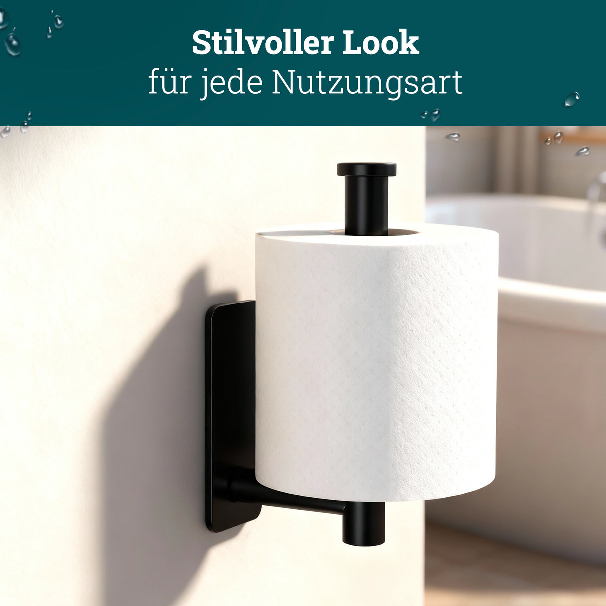 husman® Toilettenpapierhalter ohne Bohren rund | Klorollenhalter aus hochwertigem Edelstahl | Toilettenpapierhalter Klopapierhalter ohne Bohren WC Papier Halterung