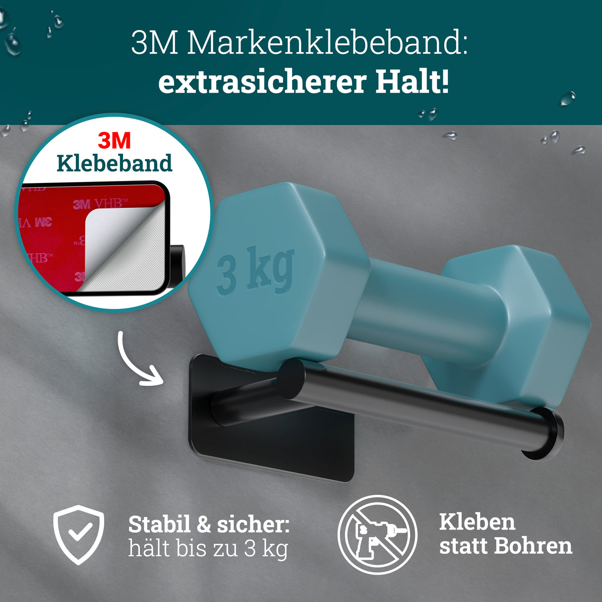 husman® Toilettenpapierhalter ohne Bohren rund | Klorollenhalter aus hochwertigem Edelstahl | Toilettenpapierhalter Klopapierhalter ohne Bohren WC Papier Halterung