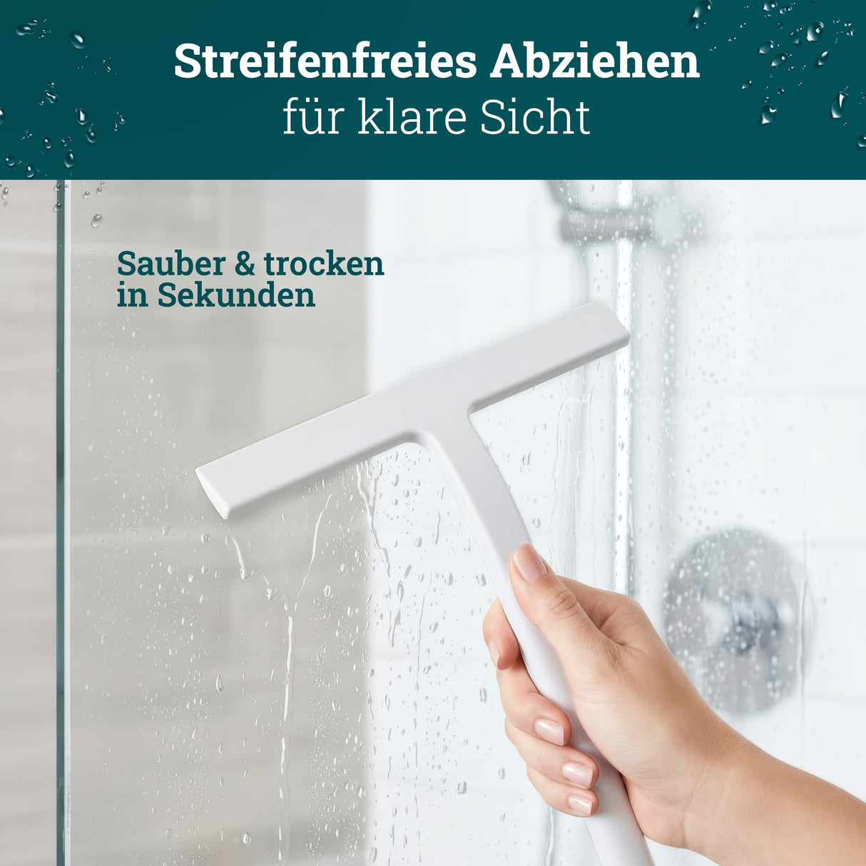 husman Silikon Duschabzieher schwarz | Abzieher Dusche Badezimmer Zubehör | Fensterabzieher Fensterwischer Set mit Halterung ohne Bohren für Duschwand | Fenster Scheibenabzieher Auto Bad Accessoires