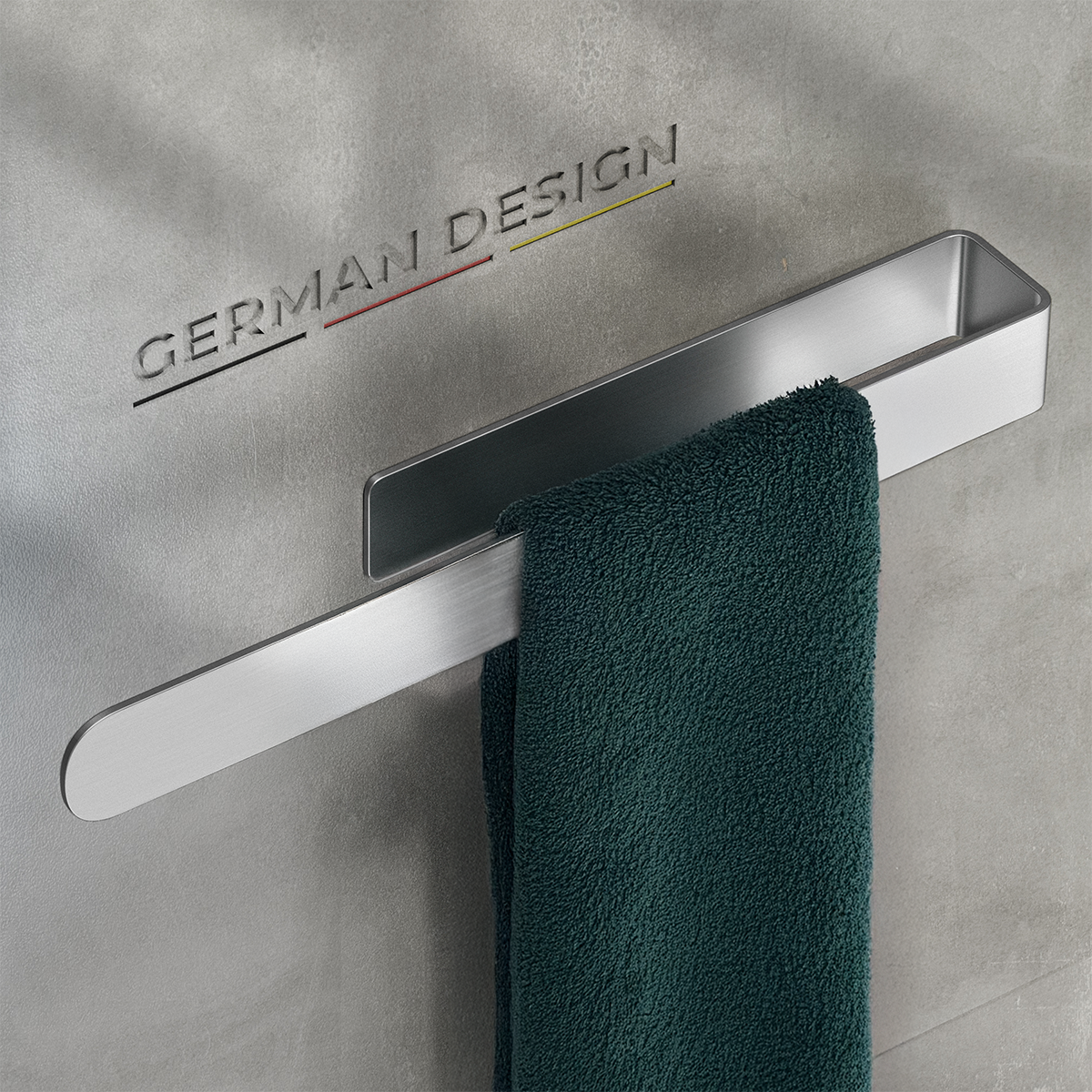 husman Handtuchhalter ohne Bohren | Edelstahl 37 cm | Handtuchstange zum Kleben für Bad & Küche | Handtuch Halterung Geschirrtuchhalter Spültuchhalter | Badezimmermöbel Badezimmer Deko
