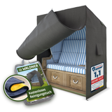 WALDNER Strandkorb Schutzhülle | Oxford 600D | Abdeckung Strandkorbhülle Abdeckhaube Abdeckplane | wasserdicht winterfest wetterfest UV-beständig atmungsaktiv