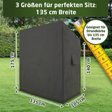WALDNER Strandkorb Schutzhülle | Oxford 600D | Abdeckung Strandkorbhülle Abdeckhaube Abdeckplane | wasserdicht winterfest wetterfest UV-beständig atmungsaktiv
