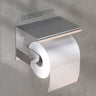 Toilettenpapierhalter ohne Bohren | hochwertiger Klorollenhalter aus gebürstetem Edelstahl mit Ablage | Toilettenpapierhalter Klopapierhalter ohne Bohren WC Papier Halterung