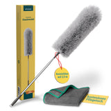 Teleskop Staubwedel | Staubwedel Teleskop extra lang bis 250 cm ausziehbar | Staubmagnet Staubwischer | Mikrofaser waschbar | Spinnenwebenentferner Staub Duster mit Teleskopstange Teleskopgriff