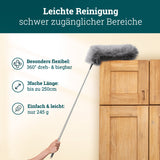 Teleskop Staubwedel | Staubwedel Teleskop extra lang bis 250 cm ausziehbar | Staubmagnet Staubwischer | Mikrofaser waschbar | Spinnenwebenentferner Staub Duster mit Teleskopstange Teleskopgriff