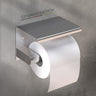 husman Toilettenpapierhalter ohne Bohren | hochwertiger Klorollenhalter aus gebürstetem Edelstahl mit Ablage | Toilettenpapierhalter Klopapierhalter ohne Bohren WC Papier Halterung