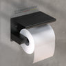 husman Toilettenpapierhalter ohne Bohren | hochwertiger Klorollenhalter aus gebürstetem Edelstahl mit Ablage | Toilettenpapierhalter Klopapierhalter ohne Bohren WC Papier Halterung