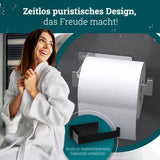 husman Toilettenpapierhalter ohne Bohren eckig | Klorollenhalter aus hochwertigem Edelstahl | Toilettenpapierhalter Klopapierhalter ohne Bohren WC Papier Halterung