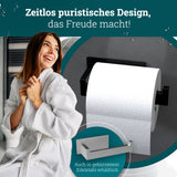 husman Toilettenpapierhalter ohne Bohren eckig | Klorollenhalter aus hochwertigem Edelstahl | Toilettenpapierhalter Klopapierhalter ohne Bohren WC Papier Halterung