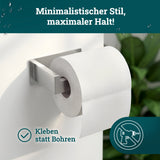 husman Toilettenpapierhalter ohne Bohren eckig | Klorollenhalter aus hochwertigem Edelstahl | Toilettenpapierhalter Klopapierhalter ohne Bohren WC Papier Halterung