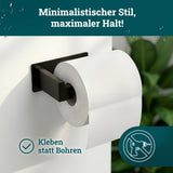 husman Toilettenpapierhalter ohne Bohren eckig | Klorollenhalter aus hochwertigem Edelstahl | Toilettenpapierhalter Klopapierhalter ohne Bohren WC Papier Halterung