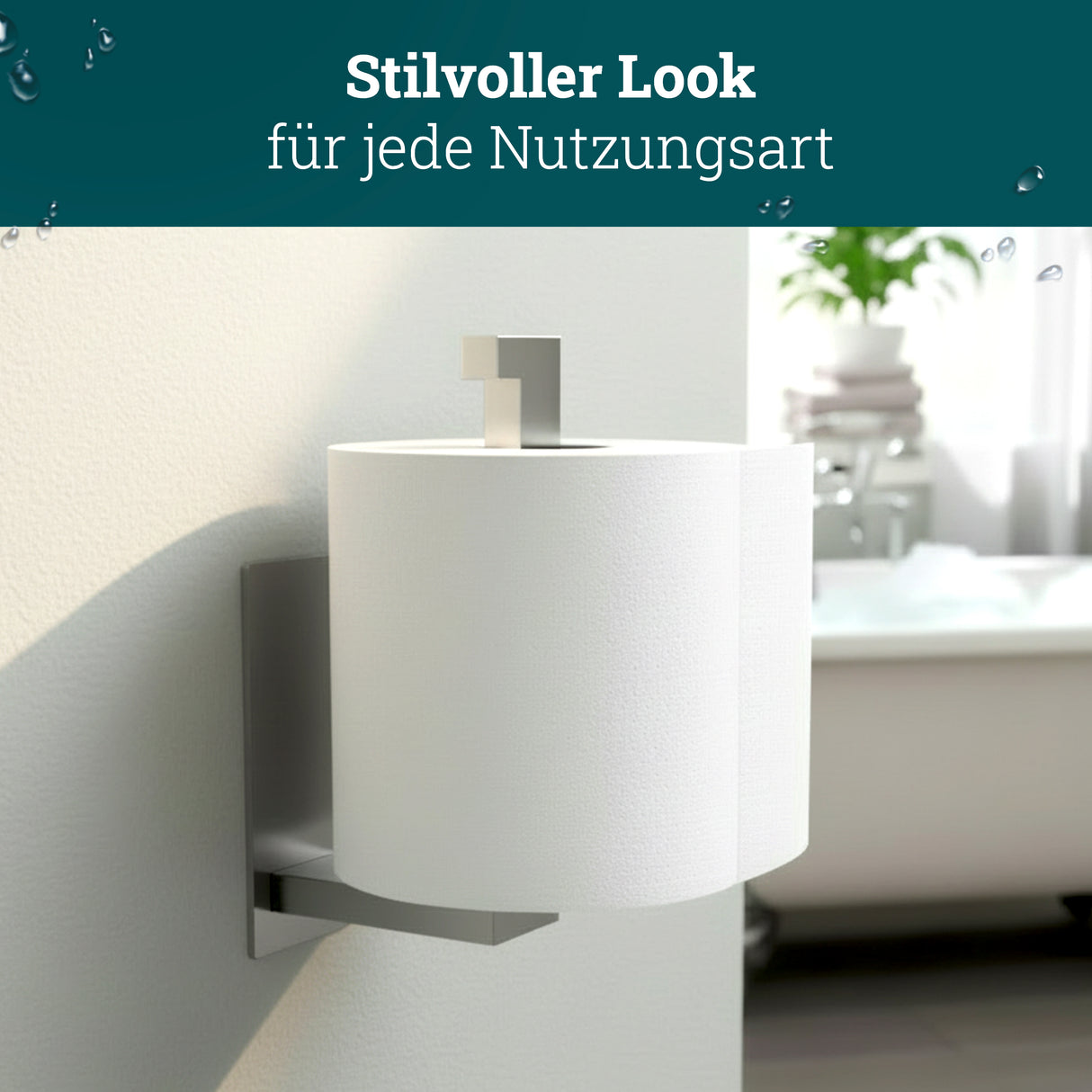 husman Toilettenpapierhalter ohne Bohren eckig | Klorollenhalter aus hochwertigem Edelstahl | Toilettenpapierhalter Klopapierhalter ohne Bohren WC Papier Halterung