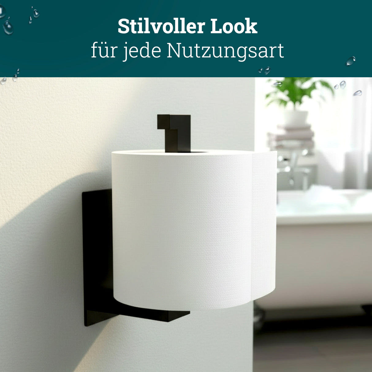 husman Toilettenpapierhalter ohne Bohren eckig | Klorollenhalter aus hochwertigem Edelstahl | Toilettenpapierhalter Klopapierhalter ohne Bohren WC Papier Halterung