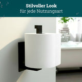 husman Toilettenpapierhalter ohne Bohren eckig | Klorollenhalter aus hochwertigem Edelstahl | Toilettenpapierhalter Klopapierhalter ohne Bohren WC Papier Halterung