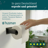 husman Toilettenpapierhalter ohne Bohren eckig | Klorollenhalter aus hochwertigem Edelstahl | Toilettenpapierhalter Klopapierhalter ohne Bohren WC Papier Halterung