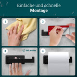 husman Toilettenpapierhalter ohne Bohren eckig | Klorollenhalter aus hochwertigem Edelstahl | Toilettenpapierhalter Klopapierhalter ohne Bohren WC Papier Halterung