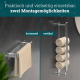 husman Handtuchhalter ohne Bohren | Edelstahl gebürstet Gäste | Handtuchstange zum Kleben für Bad & Küche | Handtuch Halterung Geschirrtuchhalter Spültuchhalter | Badezimmermöbel Badezimmer Deko