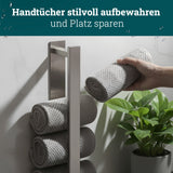 husman Handtuchhalter ohne Bohren | Edelstahl gebürstet Gäste | Handtuchstange zum Kleben für Bad & Küche | Handtuch Halterung Geschirrtuchhalter Spültuchhalter | Badezimmermöbel Badezimmer Deko
