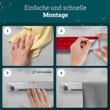 husman Handtuchhalter ohne Bohren | Edelstahl gebürstet Gäste | Handtuchstange zum Kleben für Bad & Küche | Handtuch Halterung Geschirrtuchhalter Spültuchhalter | Badezimmermöbel Badezimmer Deko