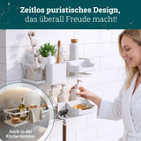 husman Duschablage-Set ohne Bohren | 10-teilig mit Ablaufrillen | Kleben statt Bohren | Duschkorb Wandregal Duschregal Badregal Deko Badezimmer Organizer Regal für Bad & Küche