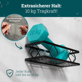 husman Duschablage-Set ohne Bohren | 10-teilig mit Ablaufrillen | Kleben statt Bohren | Duschkorb Wandregal Duschregal Badregal Deko Badezimmer Organizer Regal für Bad & Küche