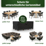 WALDNER Möbelabdeckung Outdoor Winterfest | Abdeckung Gartenmöbel Winterfest | Abdeckplane wasserdicht Gartenmöbel Set | Schutzhülle Gartentisch