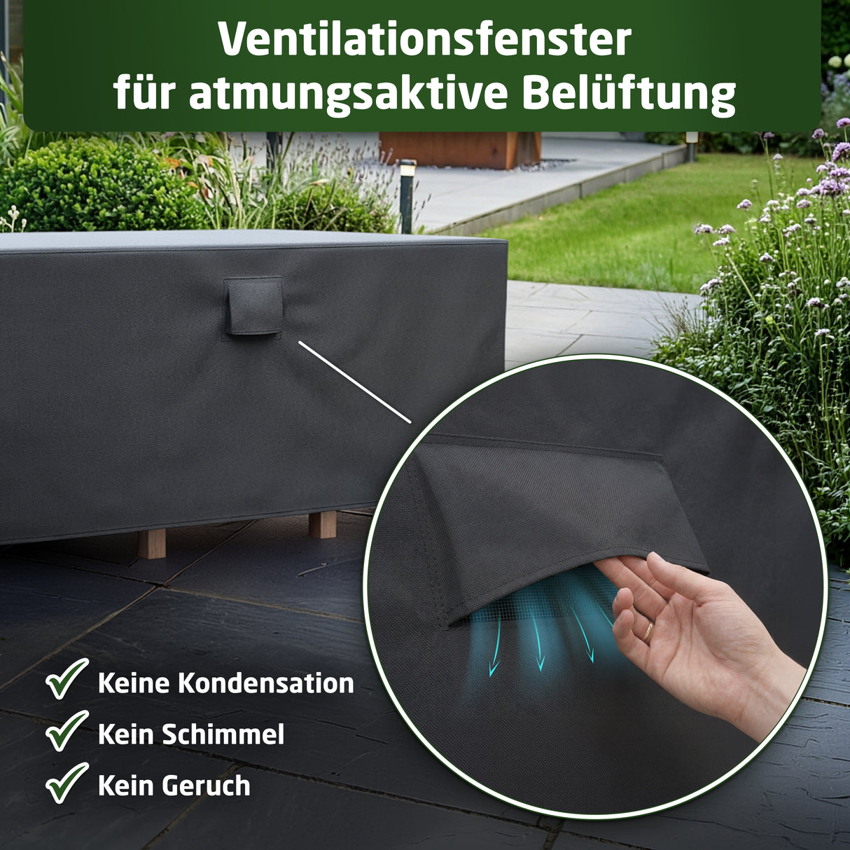 WALDNER Möbelabdeckung Outdoor Winterfest | Abdeckung Gartenmöbel Winterfest | Abdeckplane wasserdicht Gartenmöbel Set | Schutzhülle Gartentisch