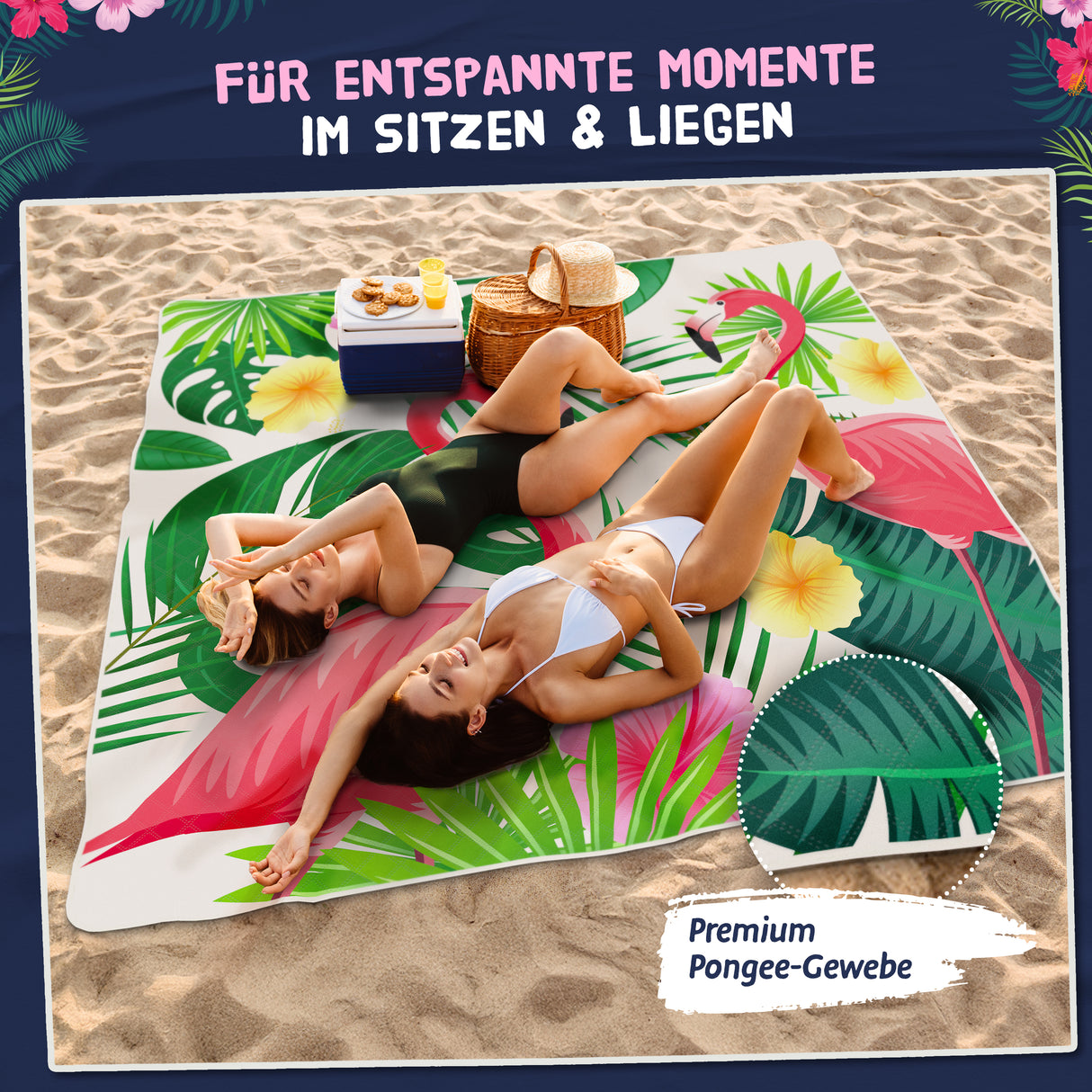 Bobby Beach Picknickdecke wasserabweisend | Stranddecke sandfrei Strandmatte gepolstert | Strandtuch XXL Camping Zubehör Picknickdecke 200x200
