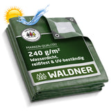 WALDNER Abdeckplane 240 g/m² | Gewebeplane mit Ösen UV-beständig & reißfest | Schutzplane für Gartenmöbel, Holz, Abdeckplane Auto, Boot & Camping | Plane