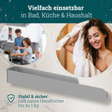 Handtuchhalter ohne Bohren | Edelstahl 37 cm | Handtuchstange zum Kleben für Bad & Küche | Handtuch Halterung Geschirrtuchhalter Spültuchhalter | Badezimmermöbel Badezimmer Deko