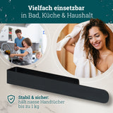 Handtuchhalter ohne Bohren | Edelstahl 37 cm | Handtuchstange zum Kleben für Bad & Küche | Handtuch Halterung Geschirrtuchhalter Spültuchhalter | Badezimmermöbel Badezimmer Deko